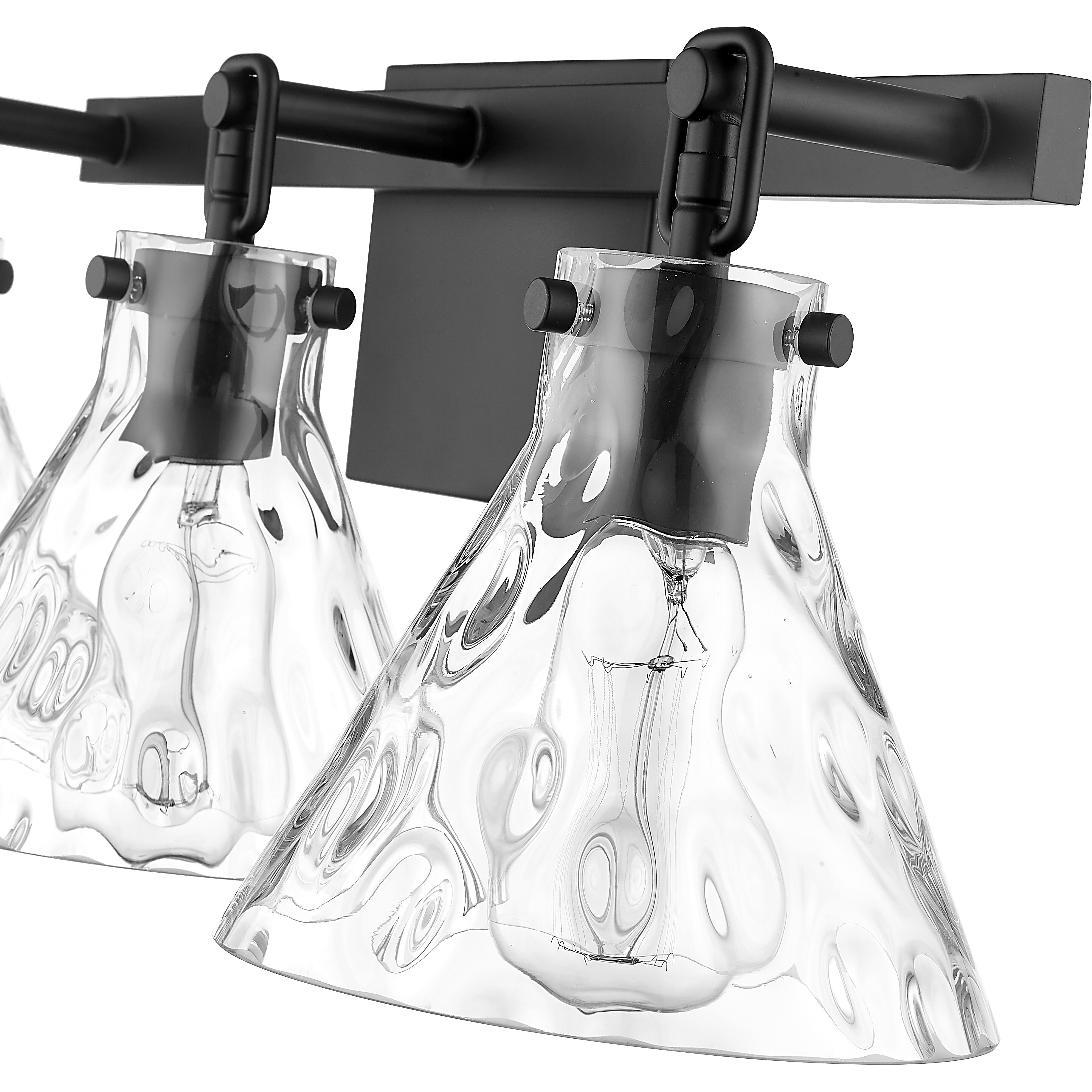 Barlon 3 Light 25.5 inch Matte Black Bathroom Vanity Light Wall Light